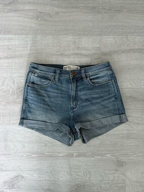 Abercrombie & Fitch Light Blue Rolled Hem Denim Shorts